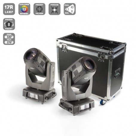 Flash MOVING HEAD 17R 3IN1 V2 SPOT/BEAM/WASH CASE SET