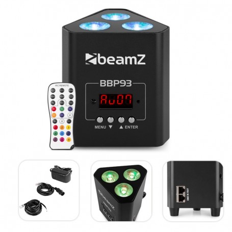 BeamZ LED BBP93 Uplight Par 3x10W RGBW 4-w-1 oświetlacz bateryjny