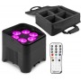 Zestaw 4 oświetlaczy bateryjnych BeamZ BBP96S LED 6x12W z bezprzewodowym DMX + dedykowany soft case