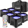 Zestaw 6 oświetlaczy bateryjnych BEamZ BBP94 LED 4x10W + dedykowany soft case