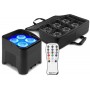 Zestaw 6 oświetlaczy bateryjnych BeamZ BBP94W LED 4x12W z bezprzewodowym DMX + dedykowany soft case