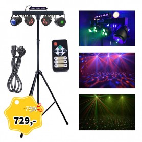 LIGHT4ME BELKA LED PAR FLOWER BALL LASER UV STROBE multiefekt